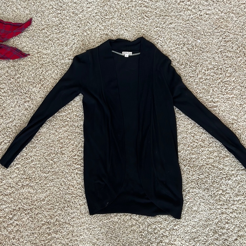 black cardigan